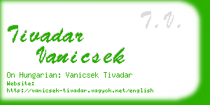 tivadar vanicsek business card